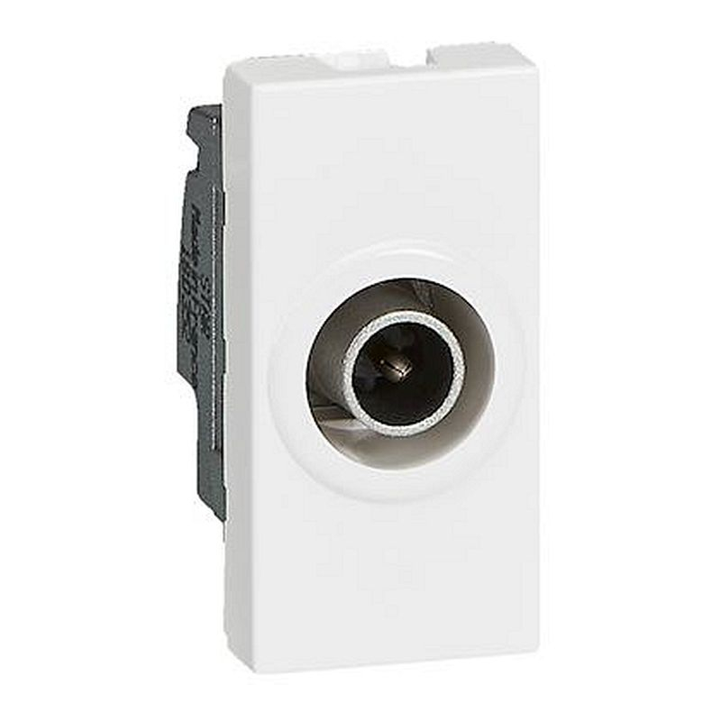 Prise télévision D=9,52mm mâle Mosaic 1 module - blanc