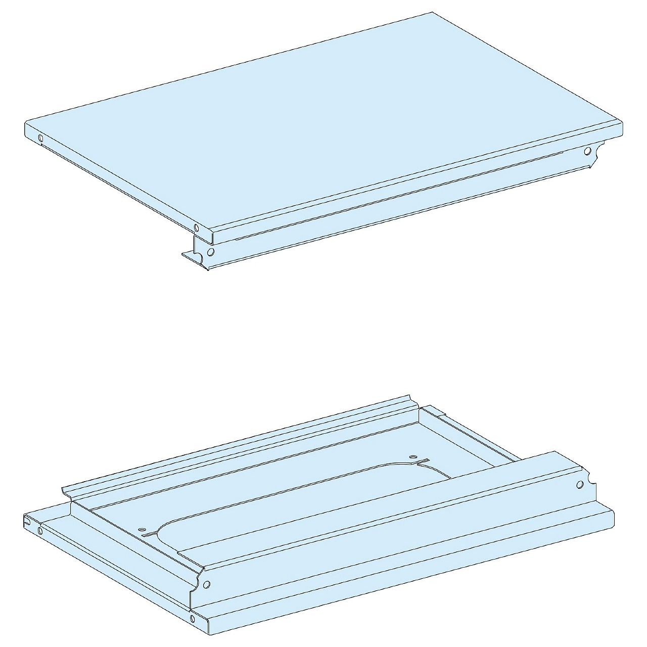 PrismaSeT G Active - Plaques haute et basse extension - L300 - IP55 - RAL9003