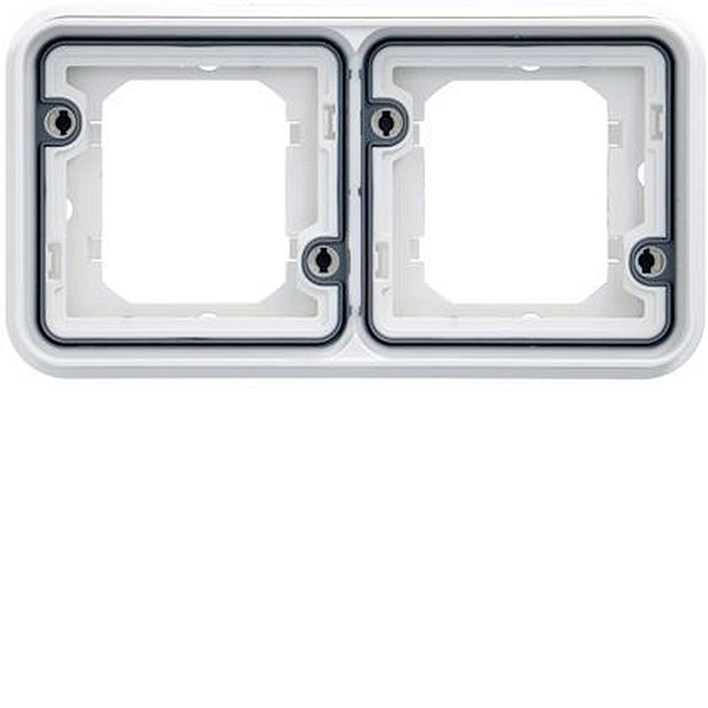 cubyko Support d'encastrement double horizontale associable blanc IP55