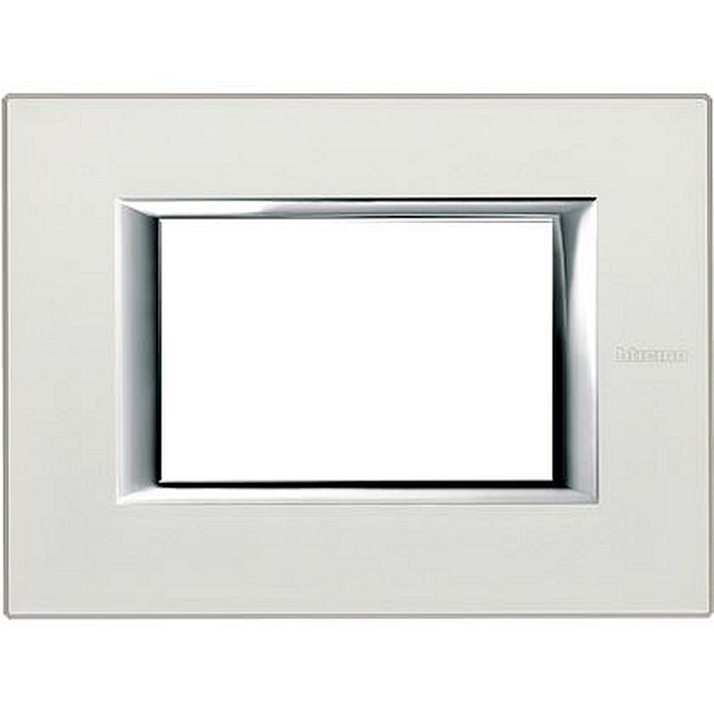 Plaque rectangulaire Axolute Aluminium anodisé 3 modules - Argent