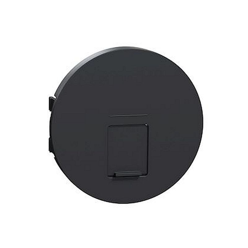 Odace Anthracite, enjoliveur seul prise RJ45 simple