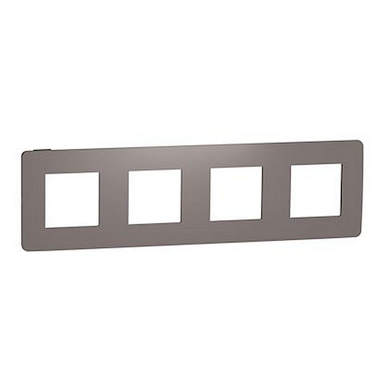 Unica Studio Color - plaque de finition - Chocolat liseré Anthracite - 4 postes