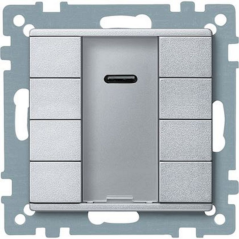 KNX M-Plan - commande multifonction - 8 BP avec récepteur IR - aluminium