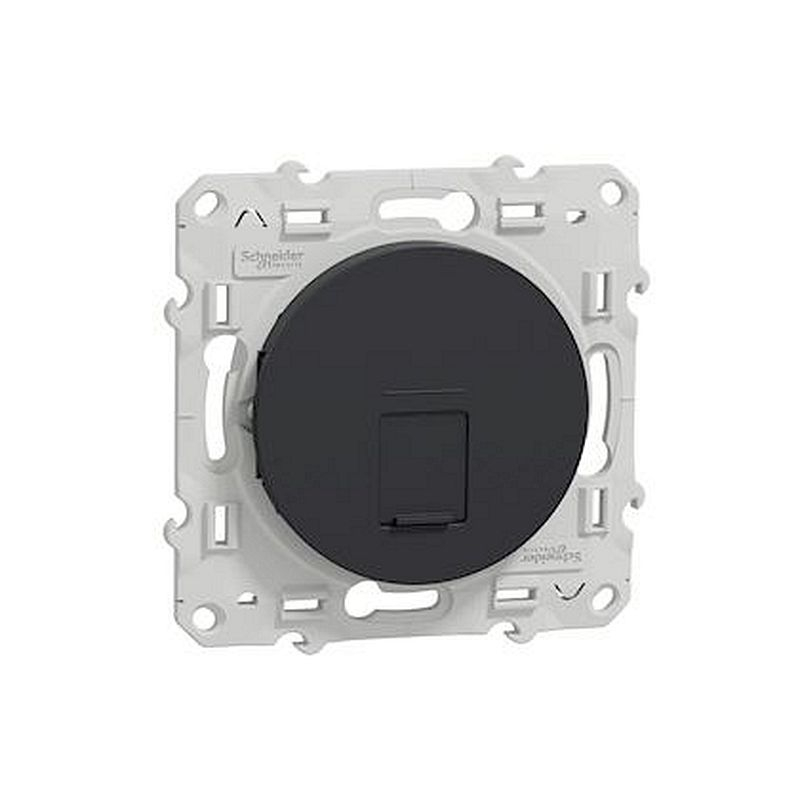 Odace, prise RJ45 Anthracite, sans connecteur