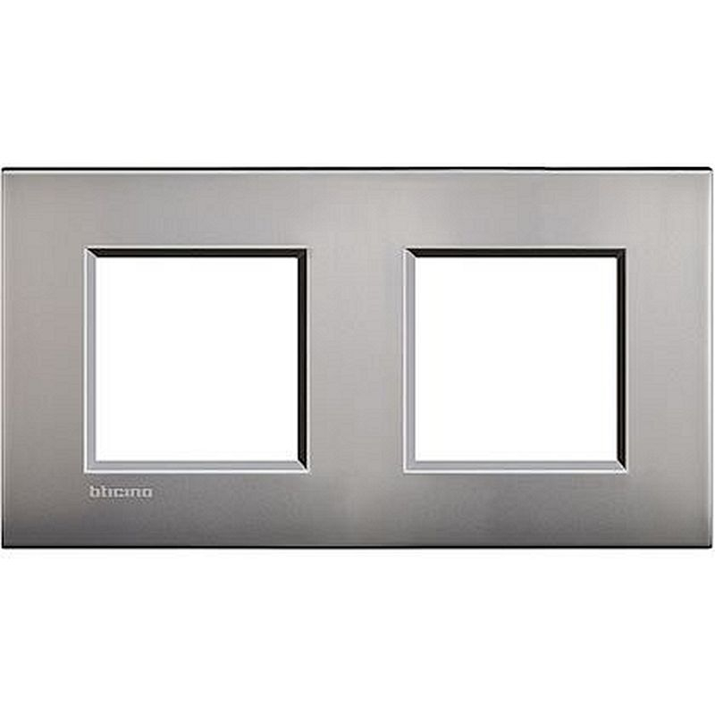 Plaque Livinglight Air Brillant 2+2 modules - Nickel mat