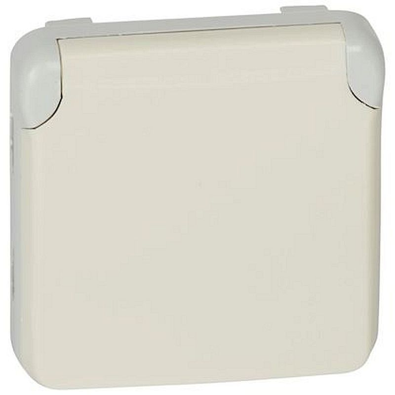 Prise étanche 2P+T contact latéral de terre Plexo compos IP55 16A 250V -blanc