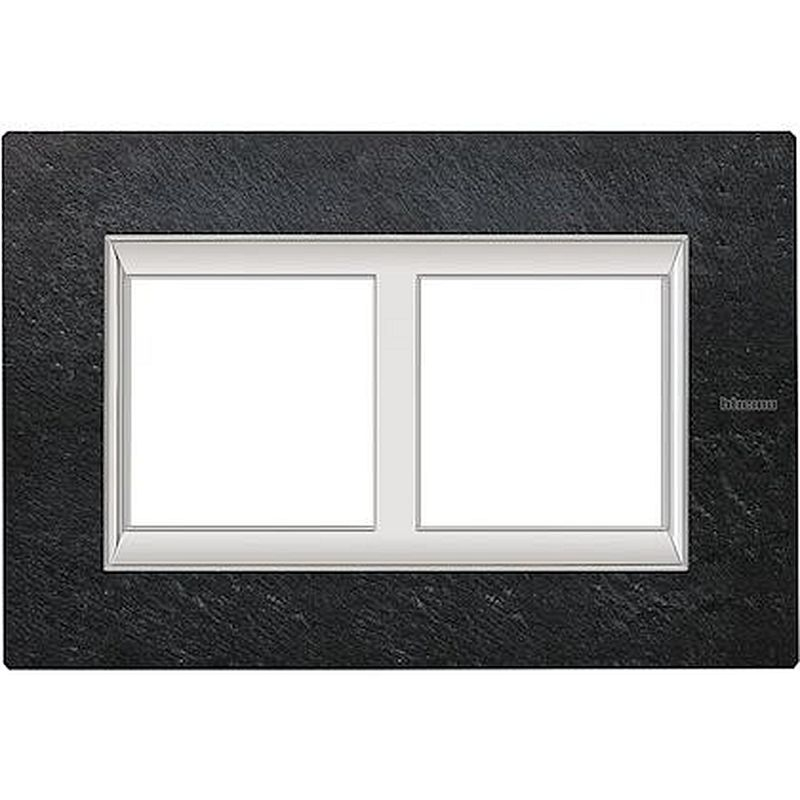 Plaque rectangulaire Axolute 2+2modules horiz - rénovation entraxe 57mm -Ardoise