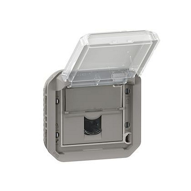 Prise RJ45 catégorie 6 FTP Plexo composable gris