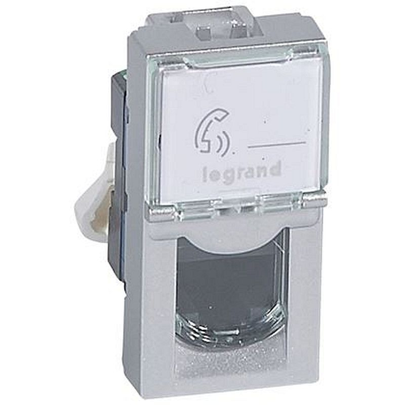 Prise RJ45 catégorie6 UTP Mosaic 1 module - alu