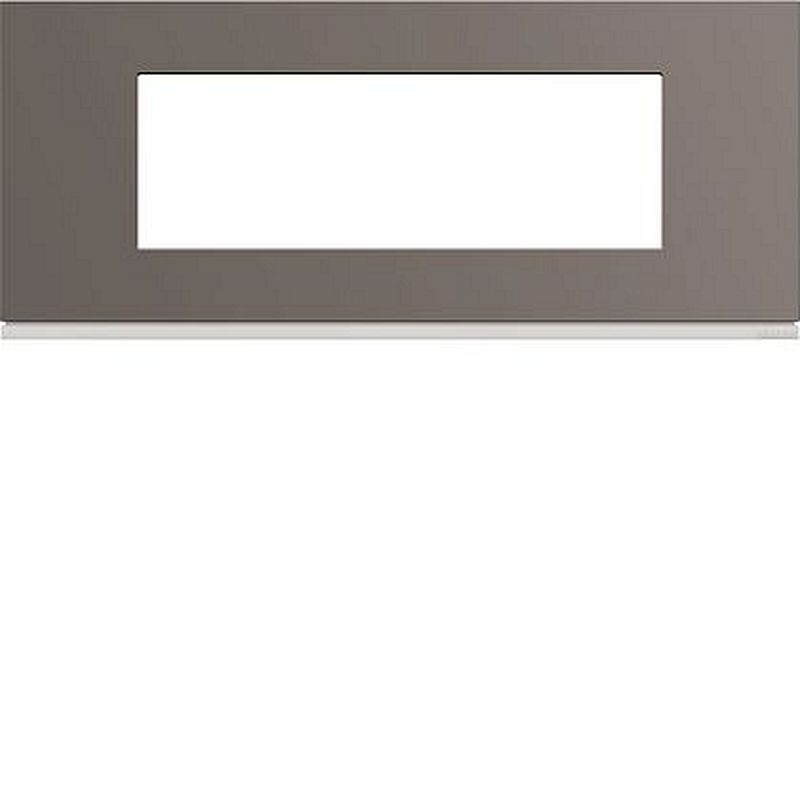 Plaque gallery plastique peint 6 modules entraxe 57mm taupe