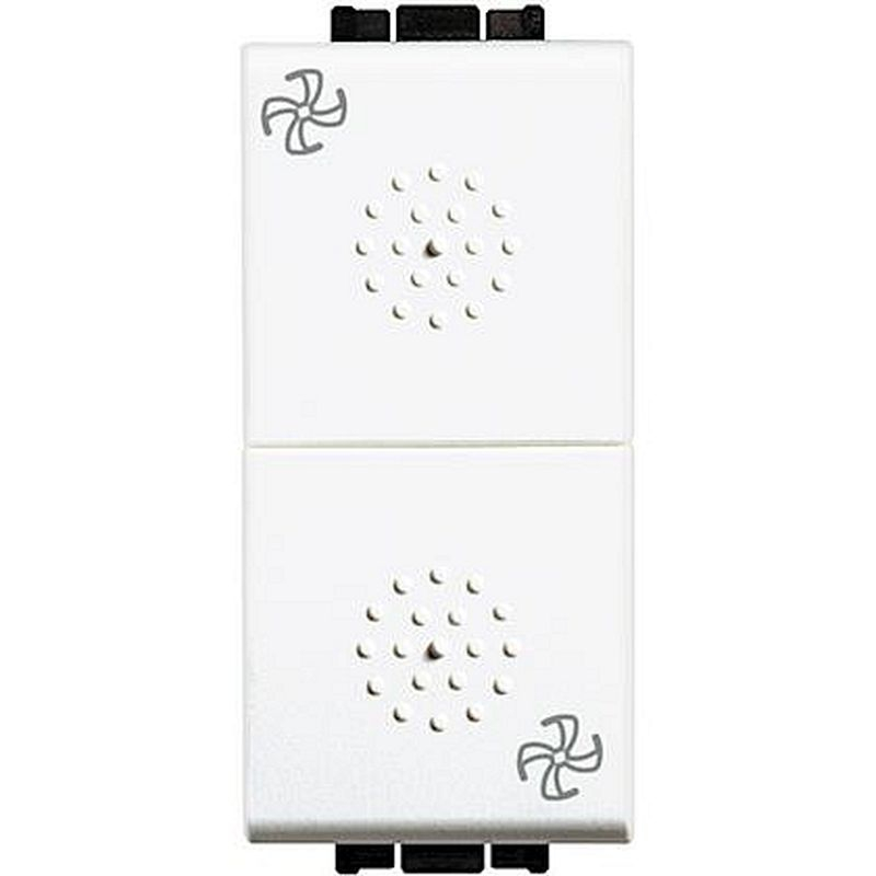 Double-poussoir avec stop 16A 250V~ Livinglight - Blanc - 1 module