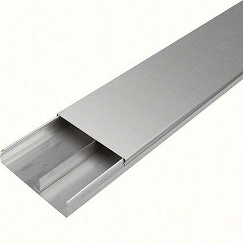 Goulotte acier 2 compartiments 38mm x 190mm pour sol béton