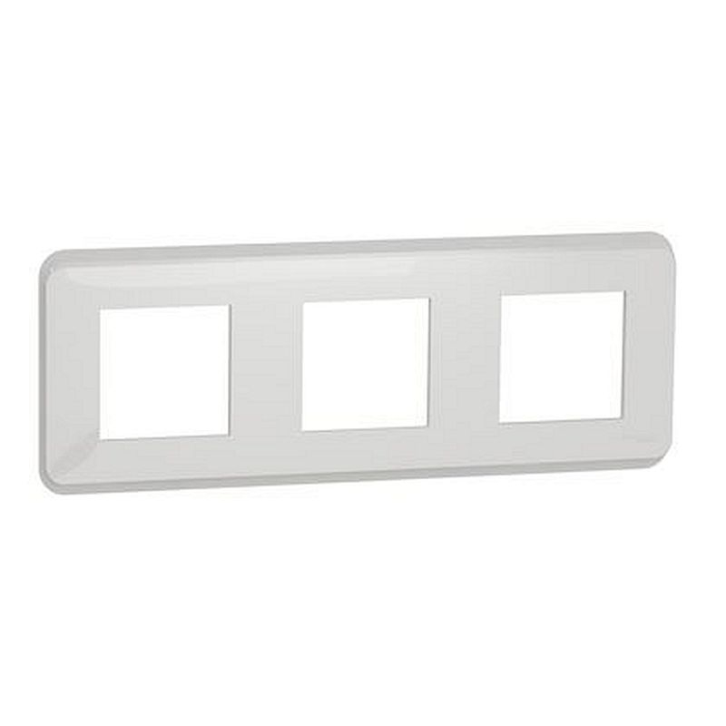 Unica Pro - plaque de finition - Blanc - 3 postes