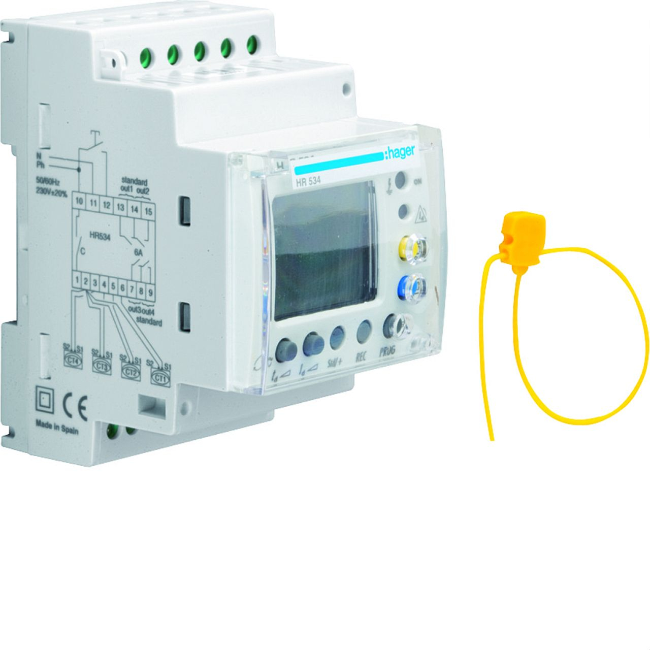 Relais différentiel 0.03-30A temporisé LCD test 4 voies