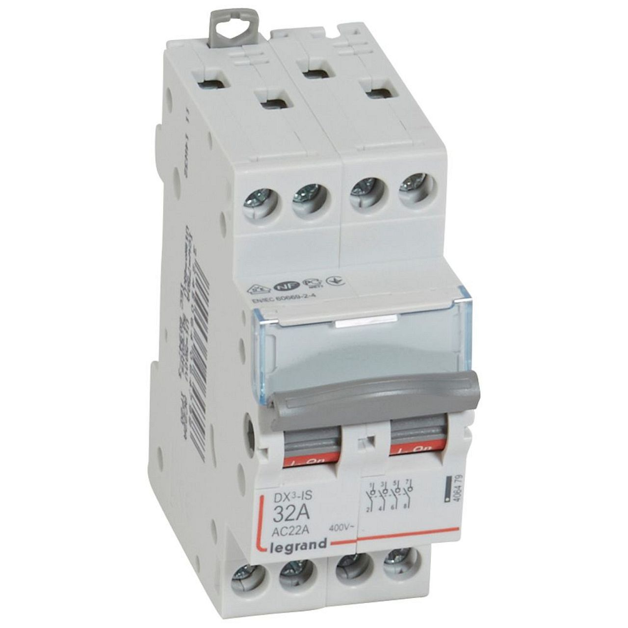 Interrupteur-sectionneur DX³-IS 4P 400V~ - 32A - 2 modules