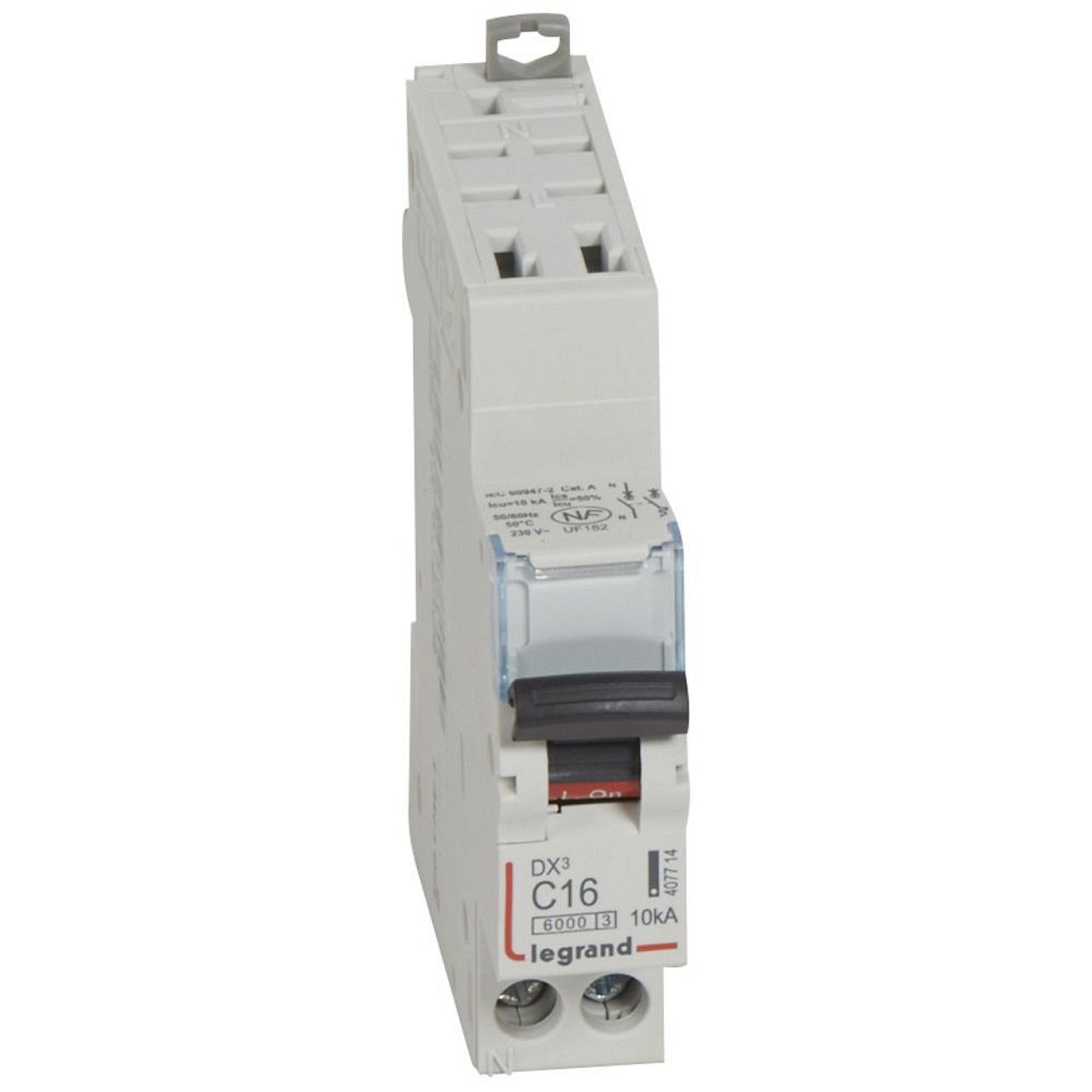 Disjoncteur DX³ 6000 - auto/vis - U+N - 230V~ - 16A - 10 kA - courbe C - 1M