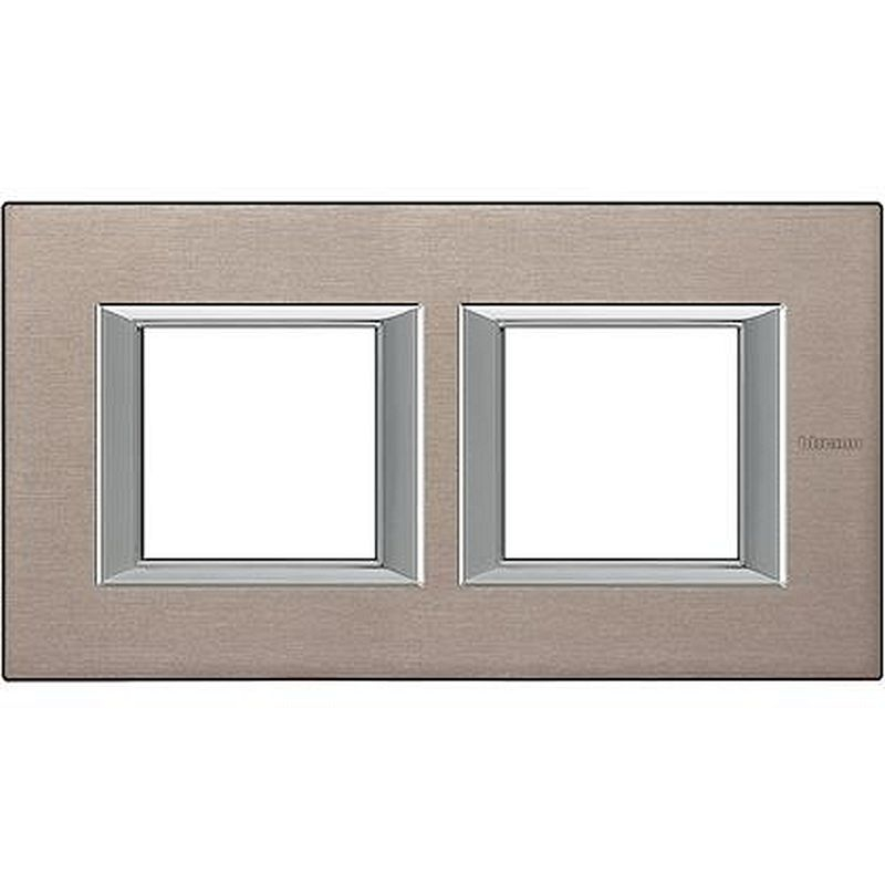 Plaque rectangulaire Axolute Aluminium brossé 2+2 modules horizontal - Titane