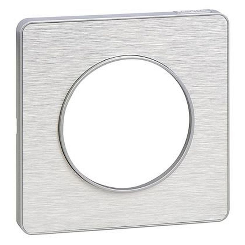 Odace Touch, plaque Aluminium brossé avec liseré Alu 1 poste