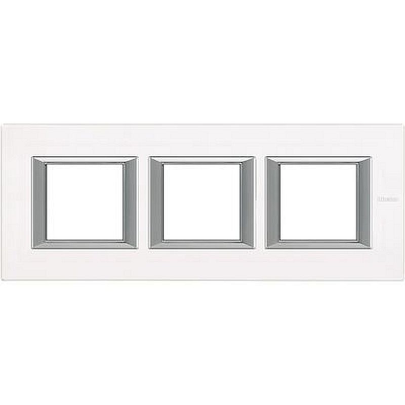 Plaque rectangulaire Axolute Verre 2+2+2 modules horizontal - Verre blanc