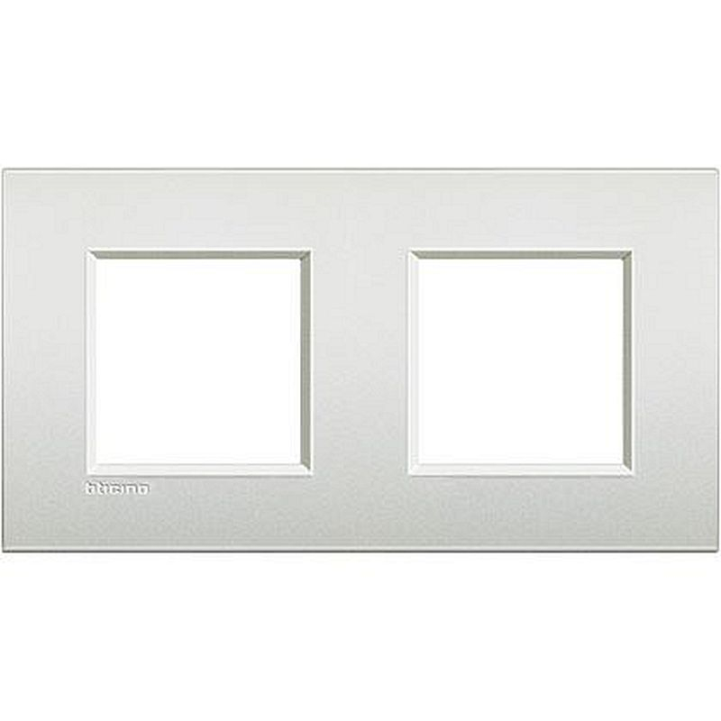 Plaque Livinglight Air Brillant 2+2 modules horizontal ou vertical Perle blanche