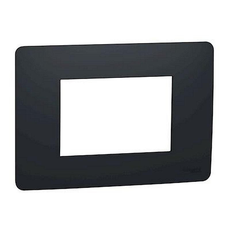 Unica Studio - plaque de finition - Anthracite - 3 modules