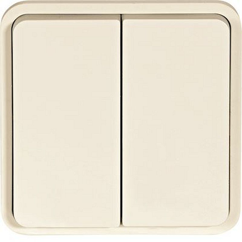 cubyko Double poussoir 1O/1F associable blanc IP55