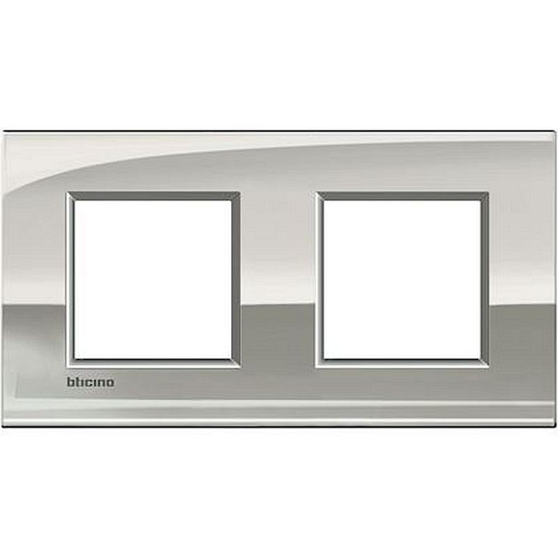 Plaque Livinglight Air Brillant 2+2 modules horizontal ou vertical Or palladium