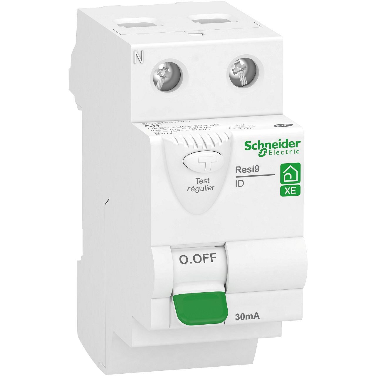 Resi9 XE - interrupteur différentiel - 2P - 25A - 30mA - Type AC - embrochable