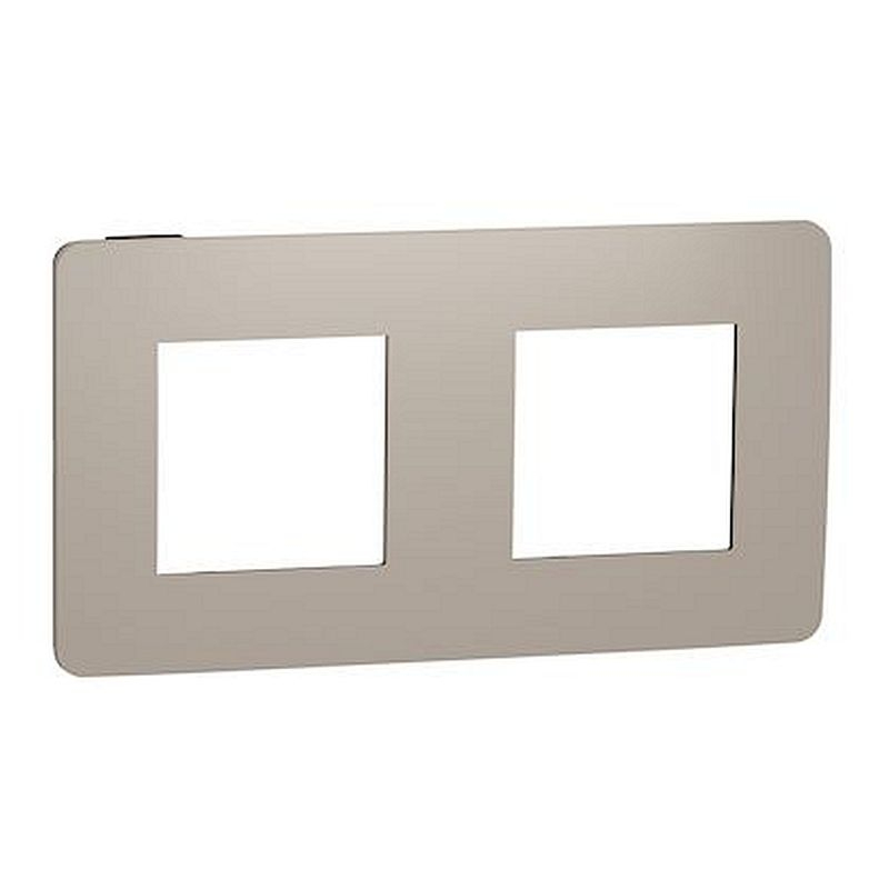 Unica Studio Color - plaque de finition - Taupe liseré Anthracite - 2 postes