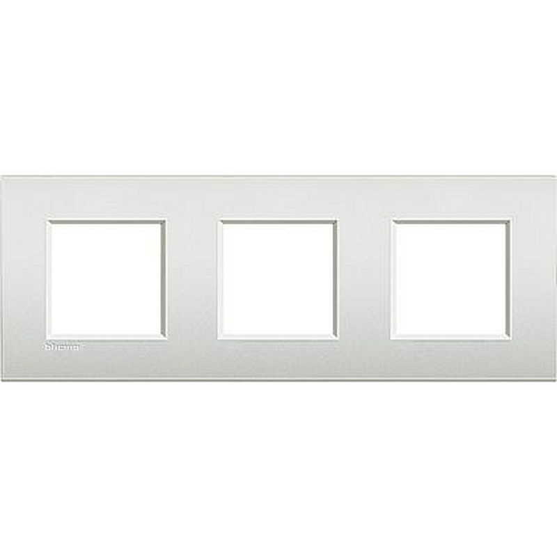 Plaque Livinglight Air Brillant 2+2+2 modules - Perle blanche