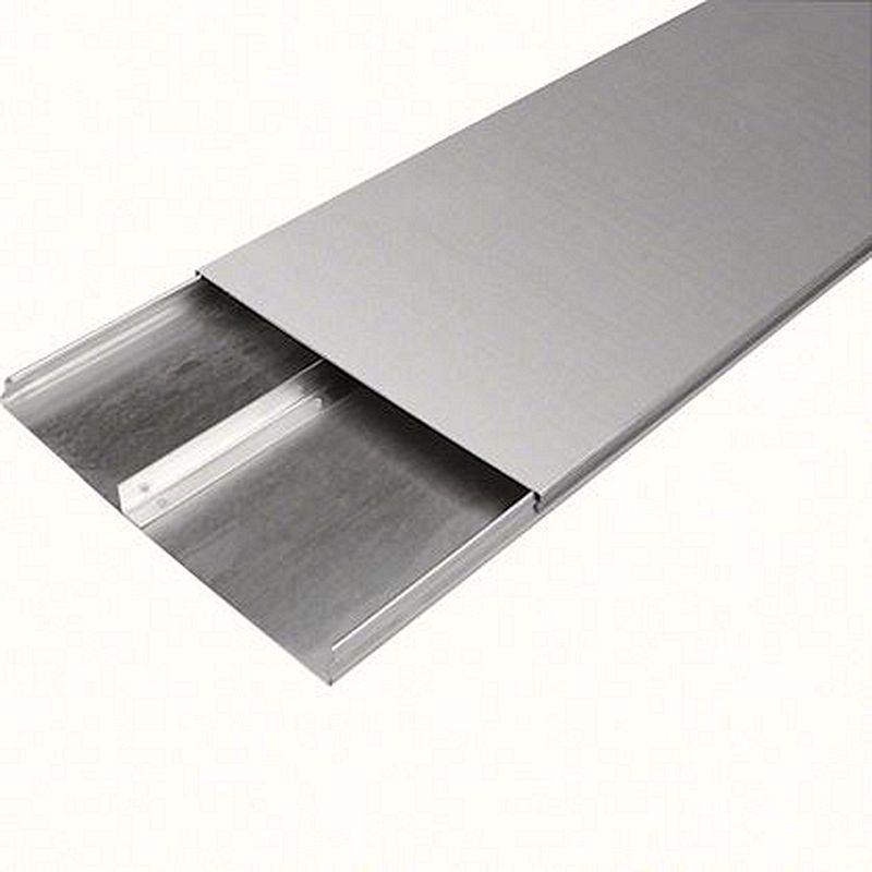 Goulotte acier 2 compartiments 28mm x 340mm pour sol béton