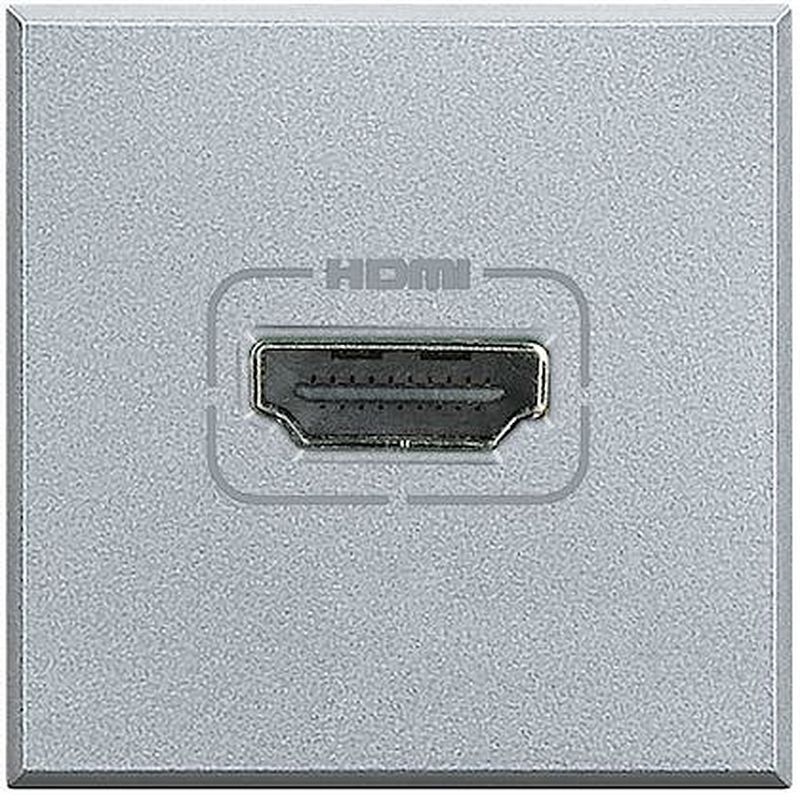 Prise HDMI typeA préconnectorisée version 2.0 Axolute - finition Alu - 2 modules