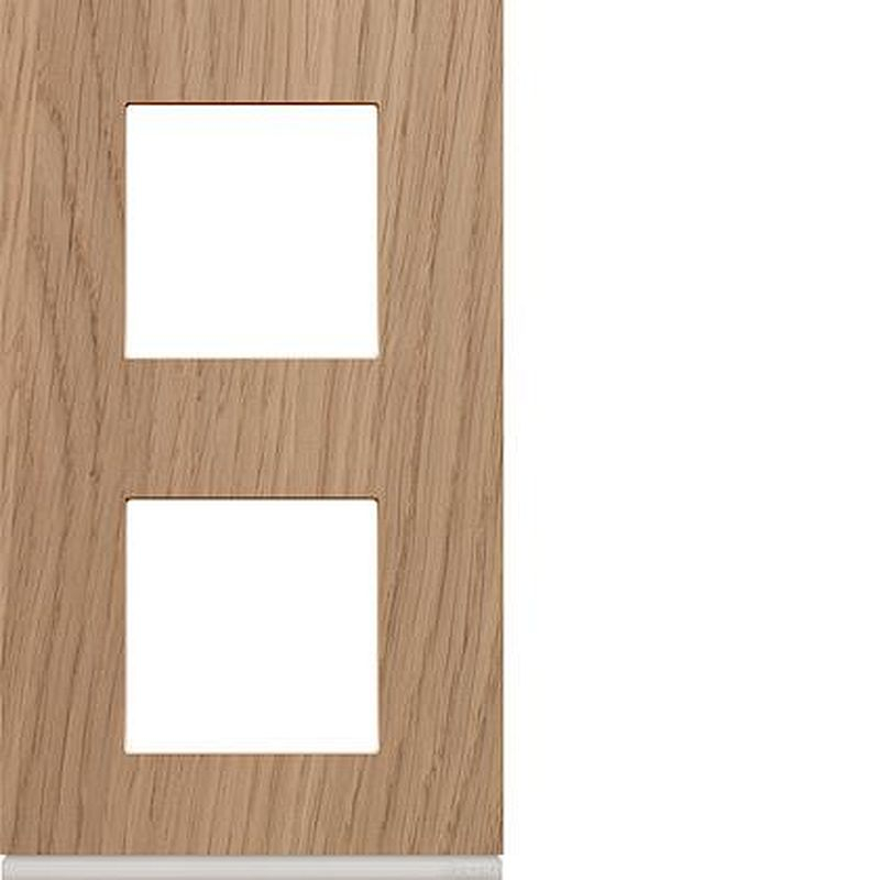 Plaque gallery 2 postes verticale 71mm matiere oak wood