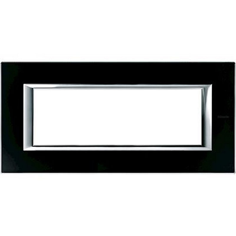 Plaque rectangulaire Axolute Verre 6 modules - Noir nuit