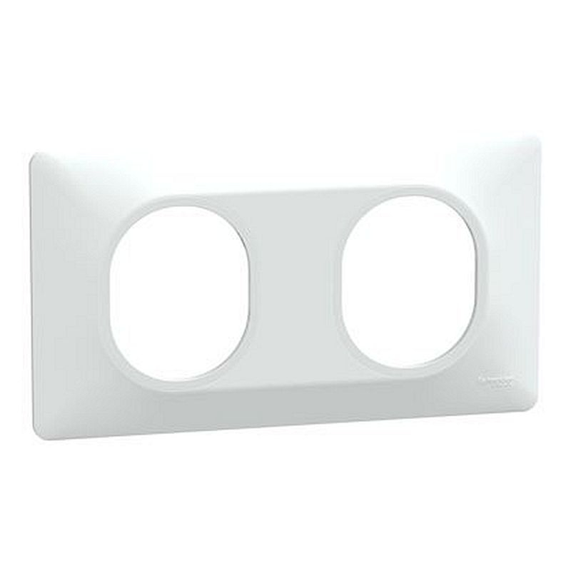 Ovalis - Plaque de finition - 2 postes Horizontal - entraxe 71 mm - Blanc