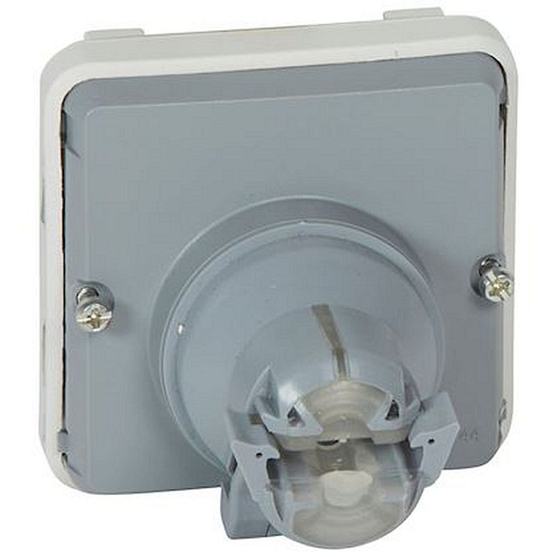 Adaptateur étanche Plexo composable IP44 pour prise RJ Mosaic 2 modules - gris