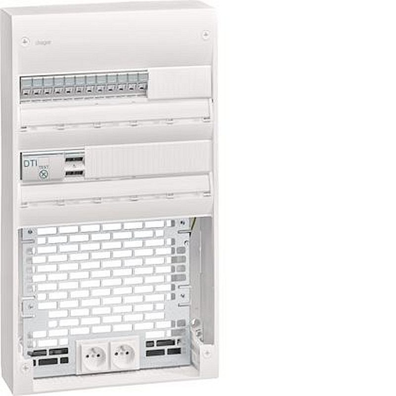 Coffret VDI 2 rangées 36 modules + platine Grade 3TV