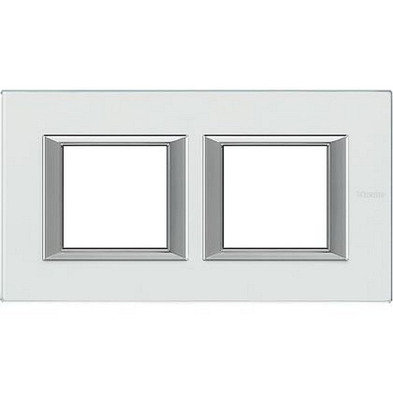 Plaque rectangulaire Axolute Verre 2+2 modules horizontal - Cristal