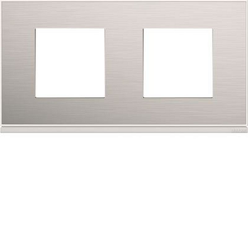 Plaque gallery 2 postes horizontale 71mm placage aluminium