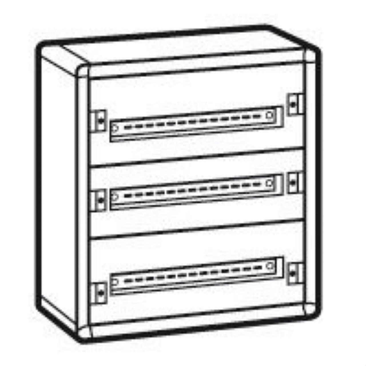 Coffret distribution métal XL³160 3 rangées 600x575x147mm - 72 modules