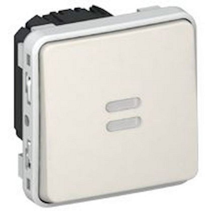 Interrupteur temporisé lumineux Plexo composable IP55 230V 50Hz ou 60Hz - blanc