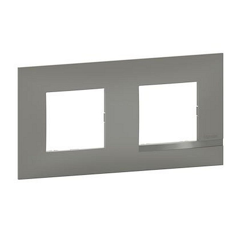 Plaque Altège Classico 2 postes Nuage - effet aluminium avec liseré effet alu