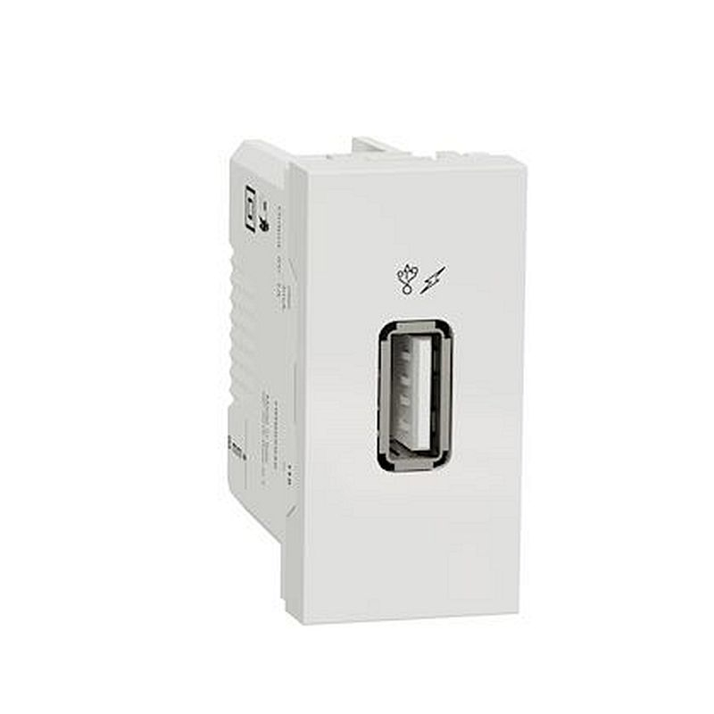 Unica - chargeur USB - 5Vcc - 1A - 1 module - Blanc - mécanisme seul