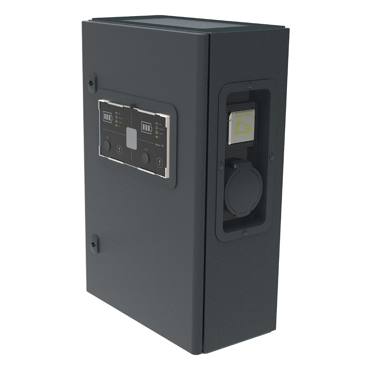 Borne 2 VE mono Green'up Premium avec protection 7,4kW Mode 2/3 métal