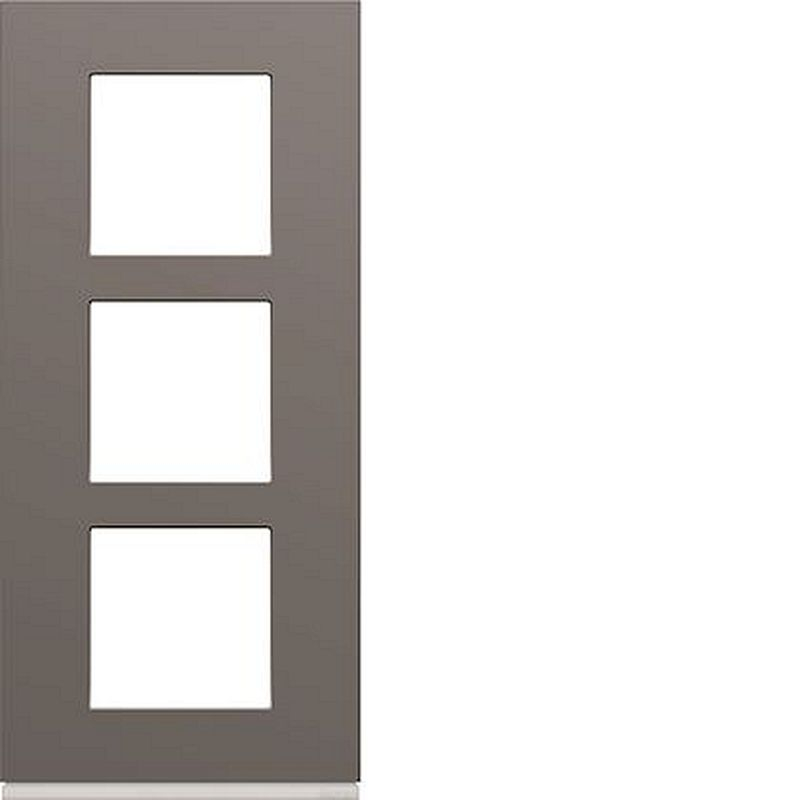 Plaque gallery plastique peint 3 postes verticale 57mm taupe