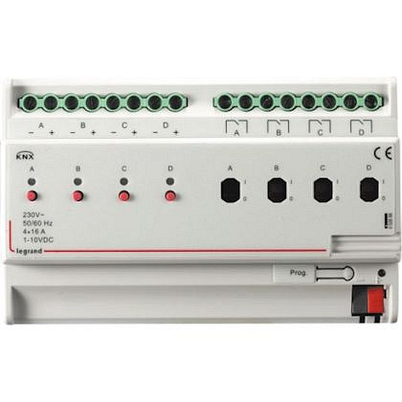 Contrôleur modulaire - variation BUS KNX - 4 sorties 1-10V + 4 sorties 16A -8mod