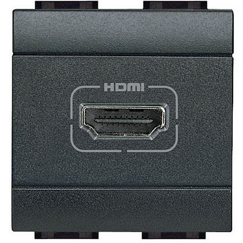 Prise HDMI Type-A préconnectorisée version 2.0 - Anthracite - 2 modules