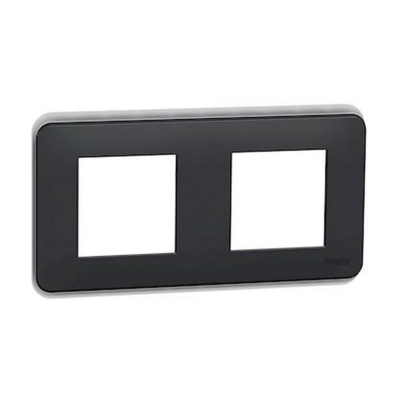 Unica Pro - plaque de finition - Anthracite - 2 postes