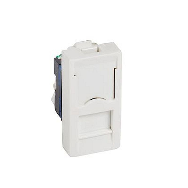 Prise RJ45 catégorie 6 Logix - 8 contacts UTP - 1 module - Blanc Artic