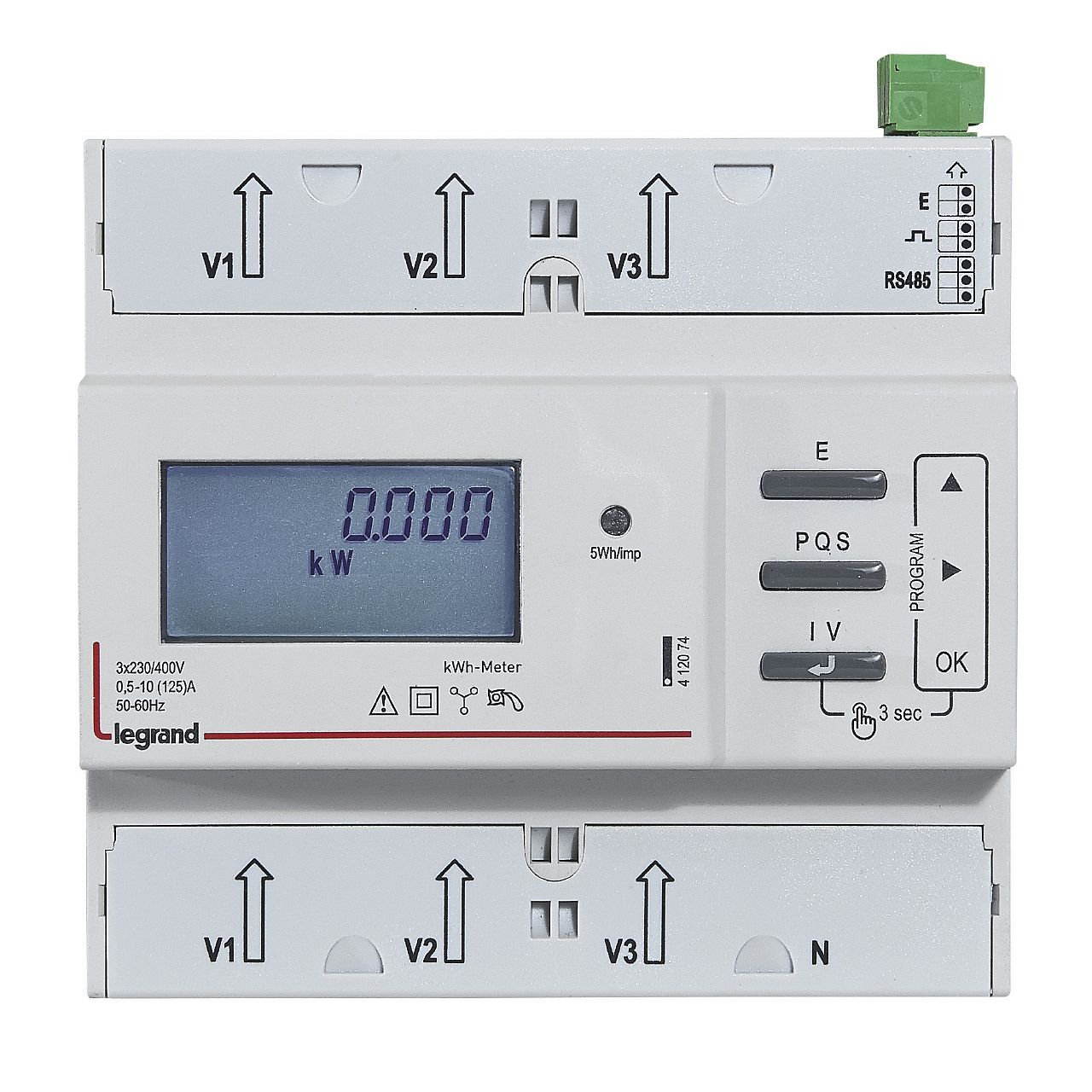 Compteur triphasé EMDX³ - non MID - raccordement direct 125 A - 6 modules